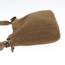 BOTTEGA VENETA Shoulder Bag Canvas Leather Brown Gold Auth 93373-3