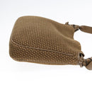 BOTTEGA VENETA Shoulder Bag Canvas Leather Brown Gold Auth 93373-4