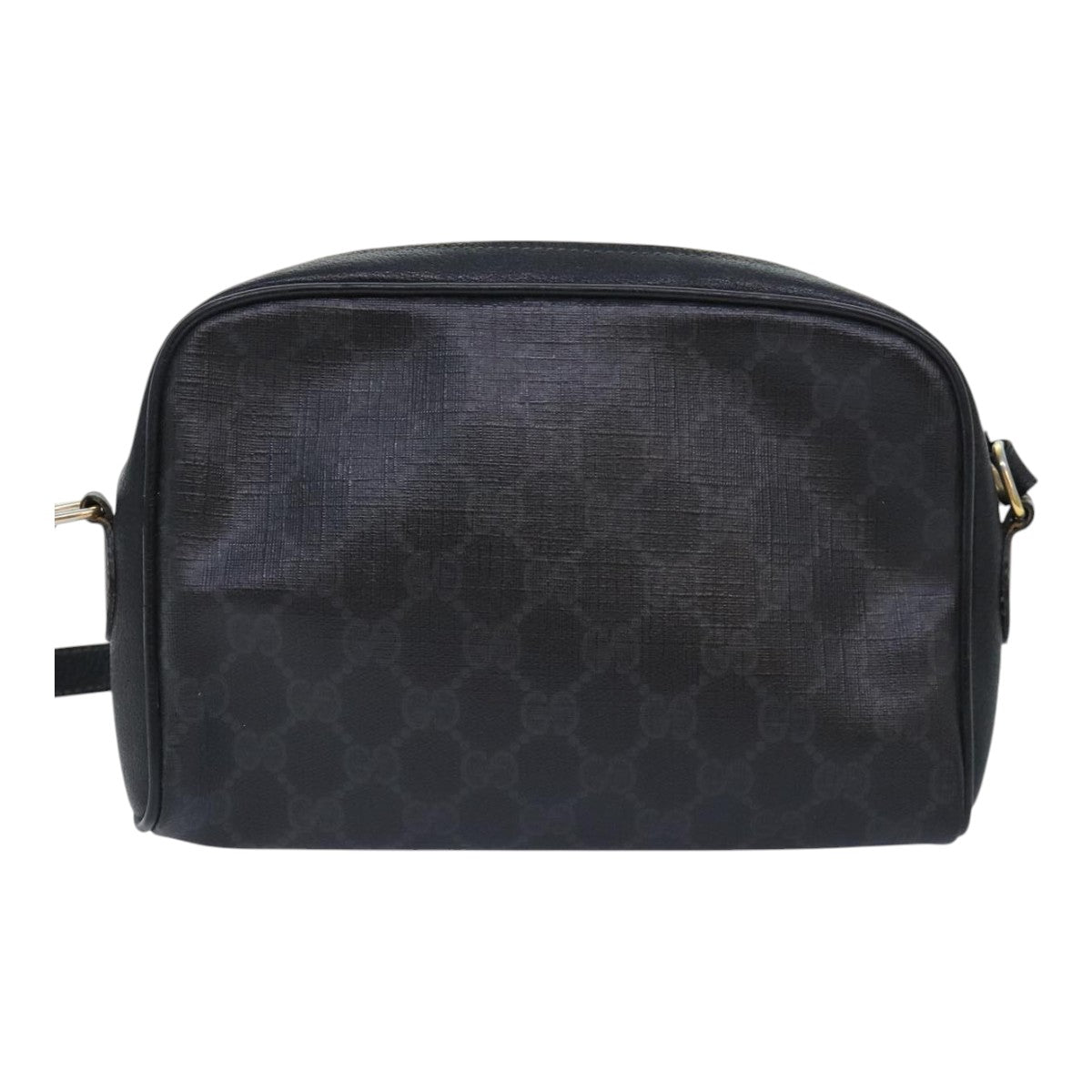 GUCCI GG Supreme Web Sherry Line Shoulder Bag Black Gold 116 02 089 Auth 93379 - 0