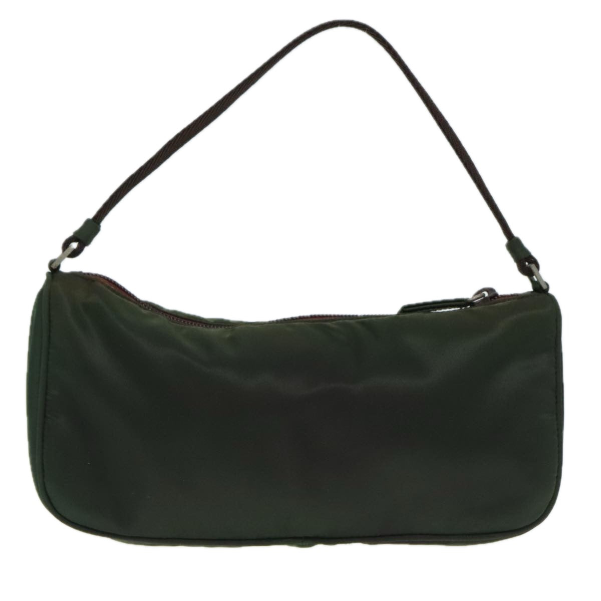 PRADA Accessory Pouch Nylon Green Silver Auth 93400 - 0