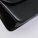 Christian Dior Chain Shoulder Bag Leather Black Gold Auth 93401-15