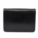 Christian Dior Chain Shoulder Bag Leather Black Gold Auth 93401-2