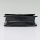 Christian Dior Chain Shoulder Bag Leather Black Gold Auth 93401-5