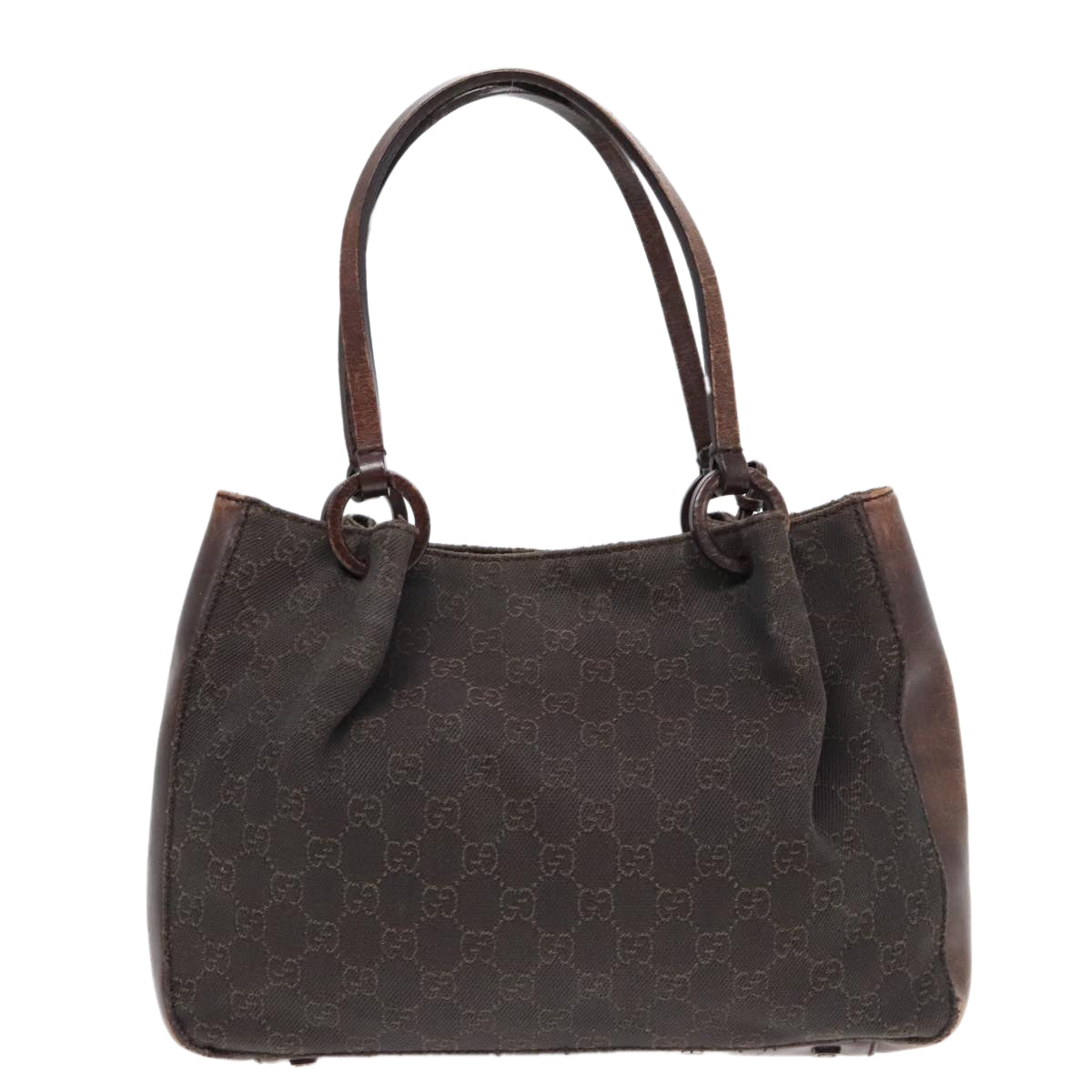 GUCCI GG Canvas Tote Bag Brown Gold 101919 Auth 93425