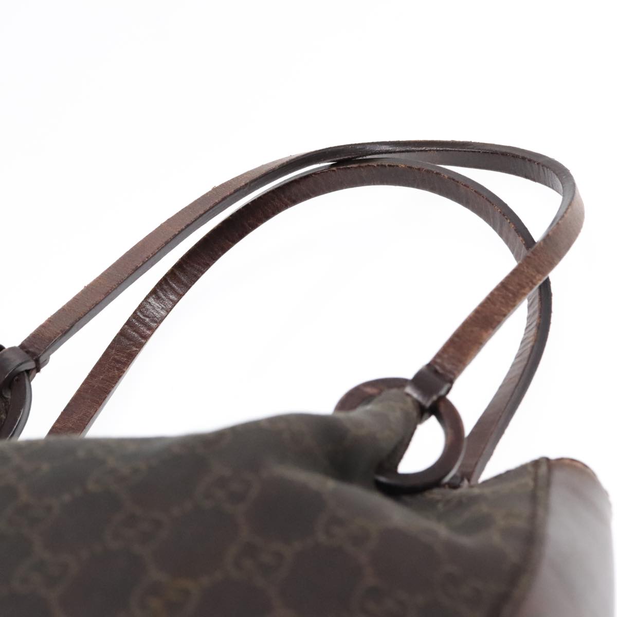 GUCCI GG Canvas Tote Bag Brown Gold 101919 Auth 93425