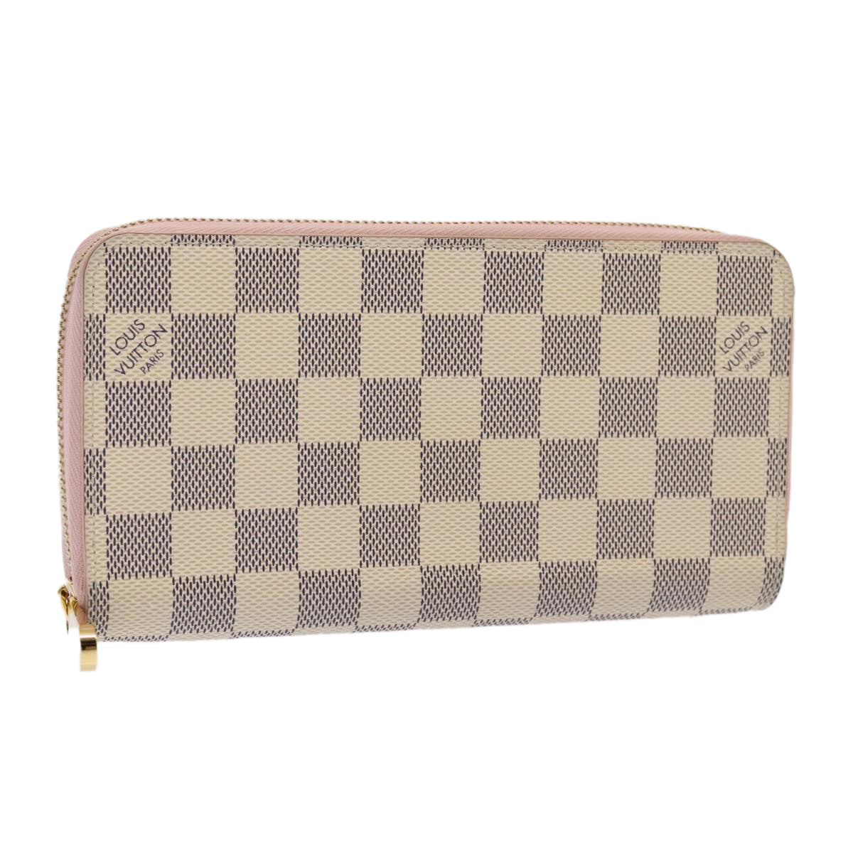 LOUIS VUITTON Damier Azur Zippy Wallet Long Wallet N60019 LV Auth 93435