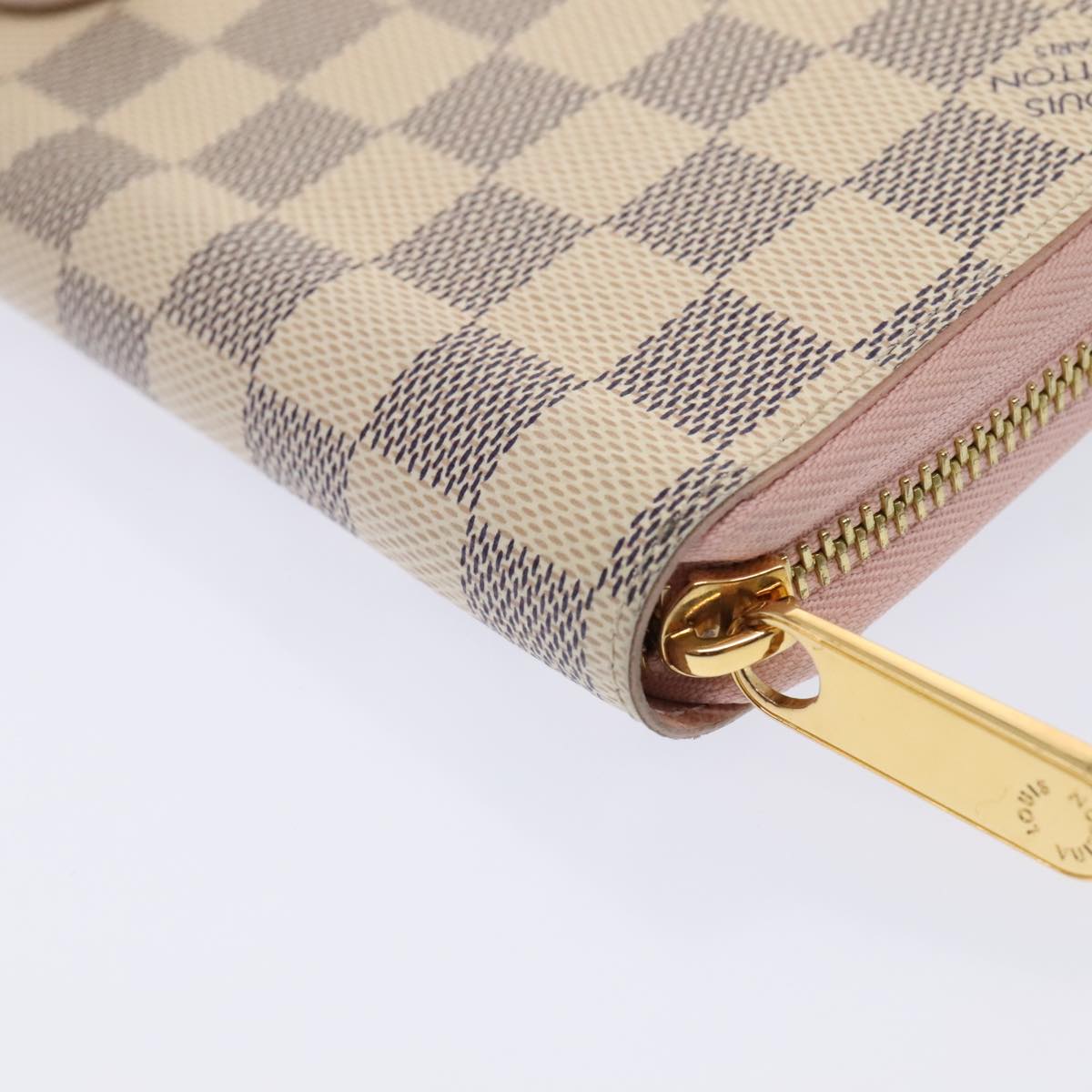 LOUIS VUITTON Damier Azur Zippy Wallet Long Wallet N60019 LV Auth 93435