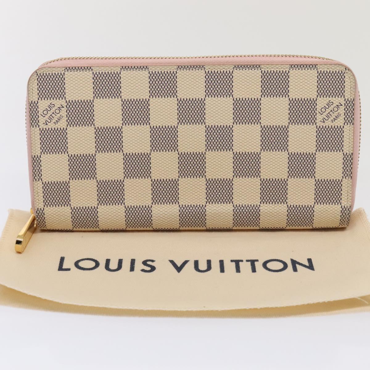 LOUIS VUITTON Damier Azur Zippy Wallet Long Wallet N60019 LV Auth 93435