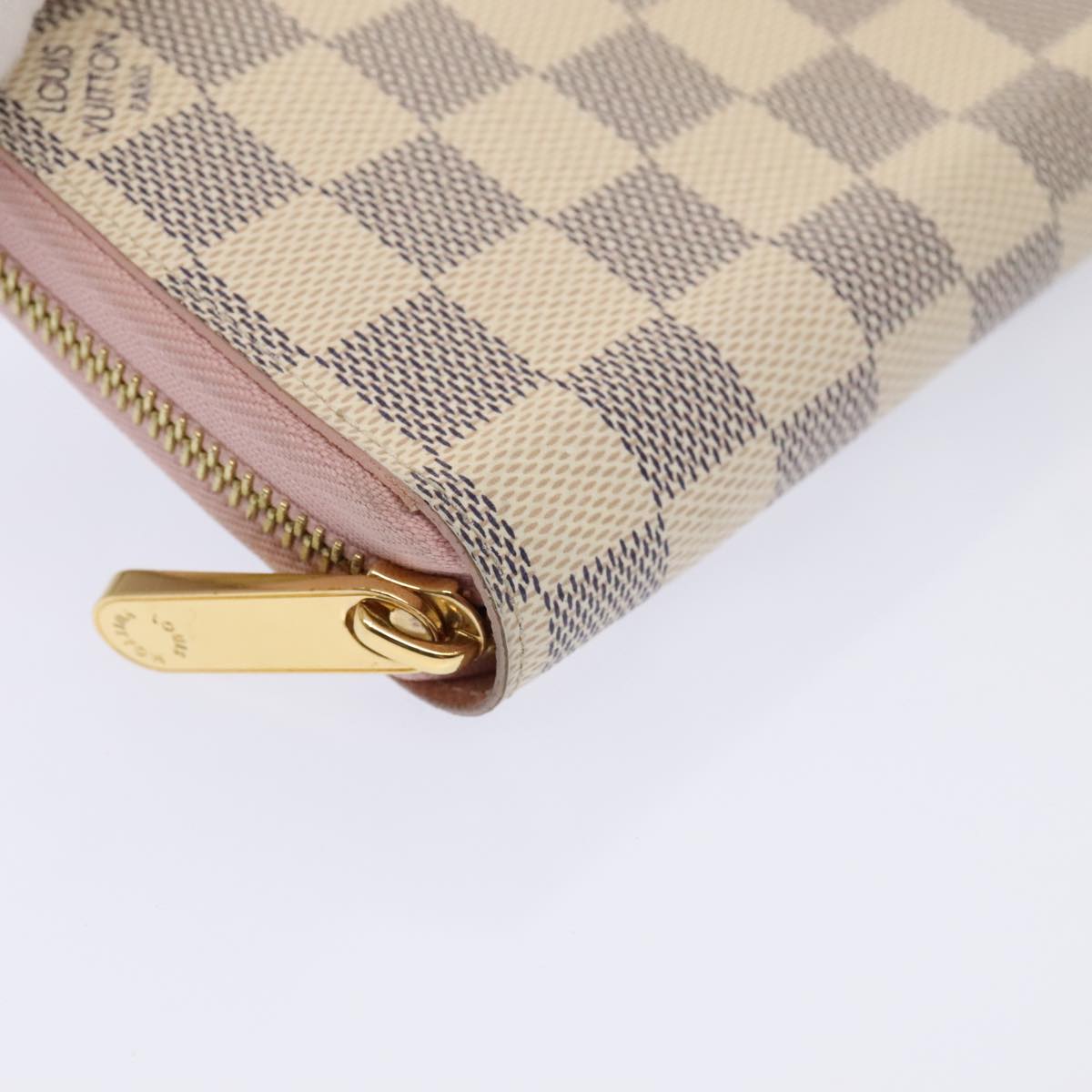 LOUIS VUITTON Damier Azur Zippy Wallet Long Wallet N60019 LV Auth 93435