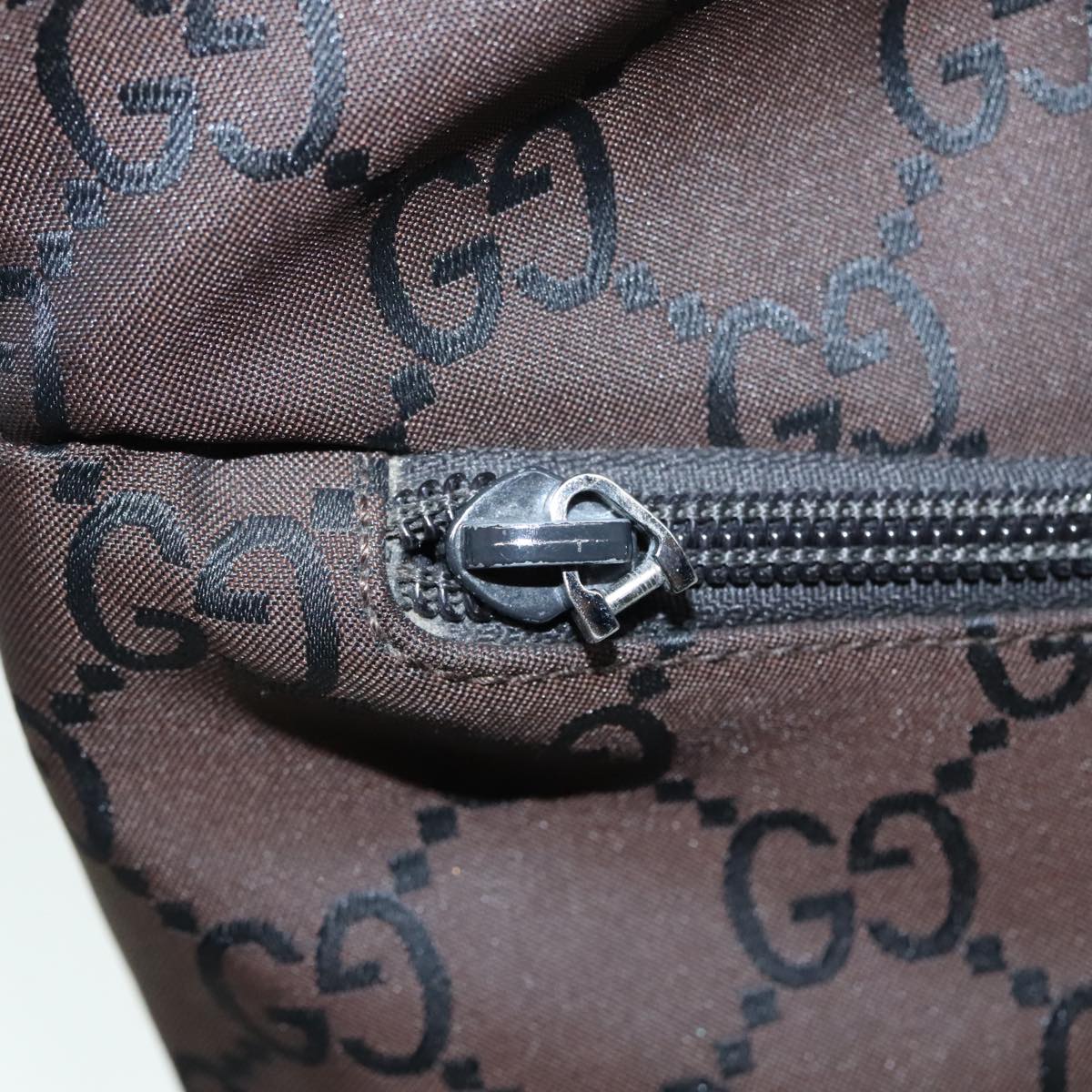 GUCCI GG Canvas Shoulder Bag Brown Silver 001 3386 Auth 93446