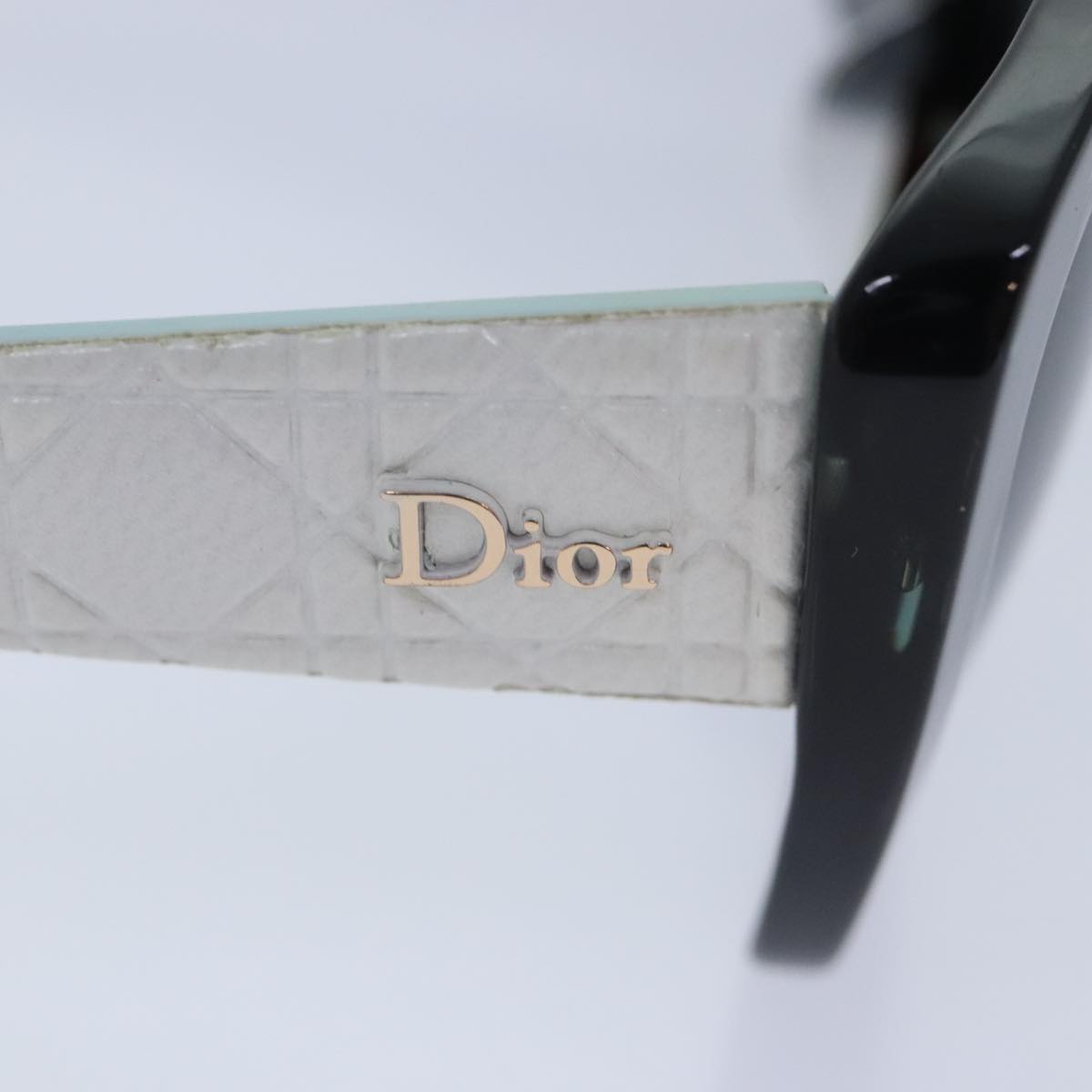 Christian Dior Sunglasses plastic Black White Light blue Auth 93455