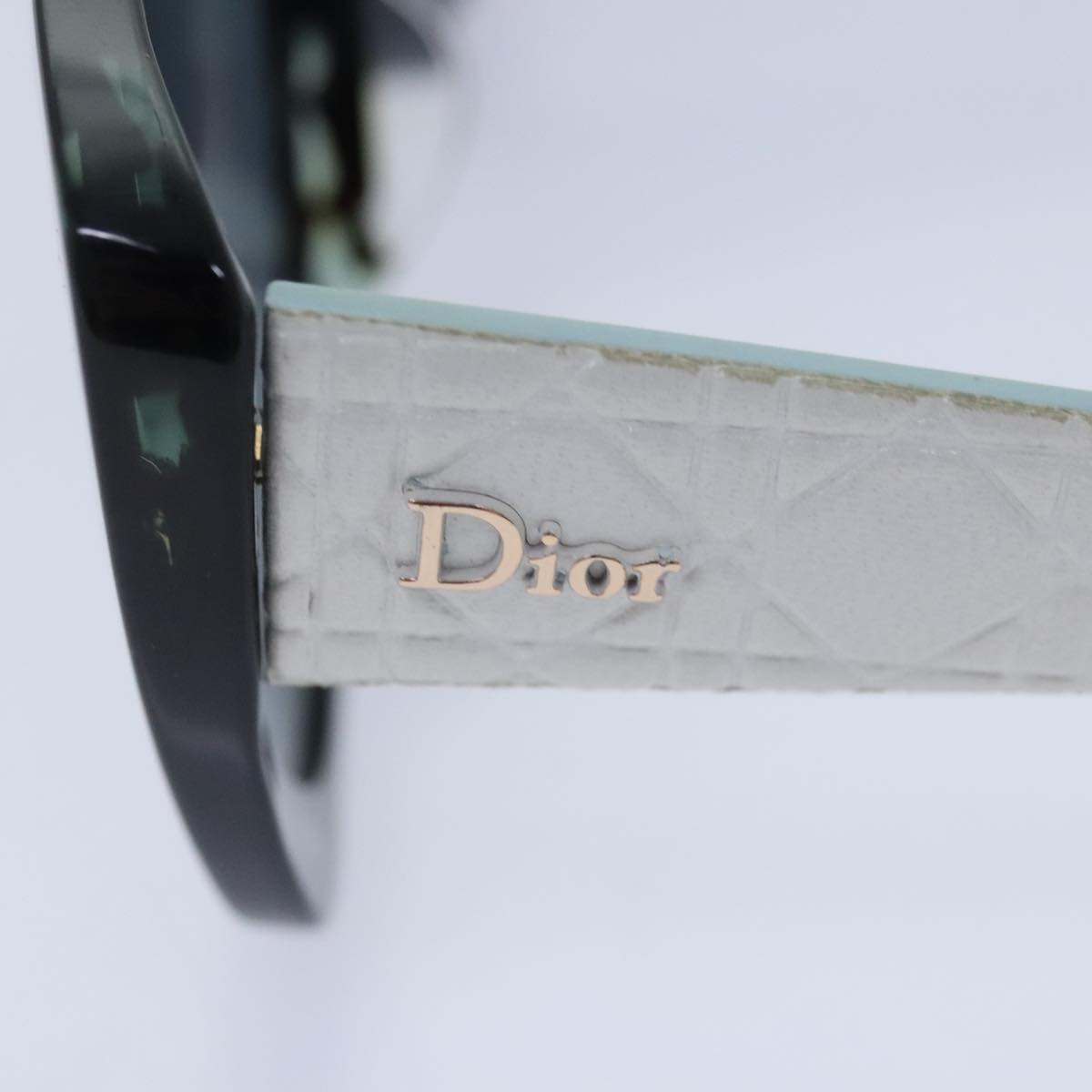 Christian Dior Sunglasses plastic Black White Light blue Auth 93455