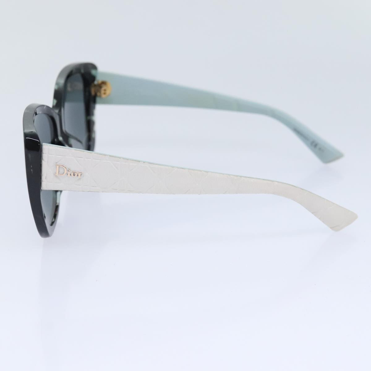 Christian Dior Sunglasses plastic Black White Light blue Auth 93455