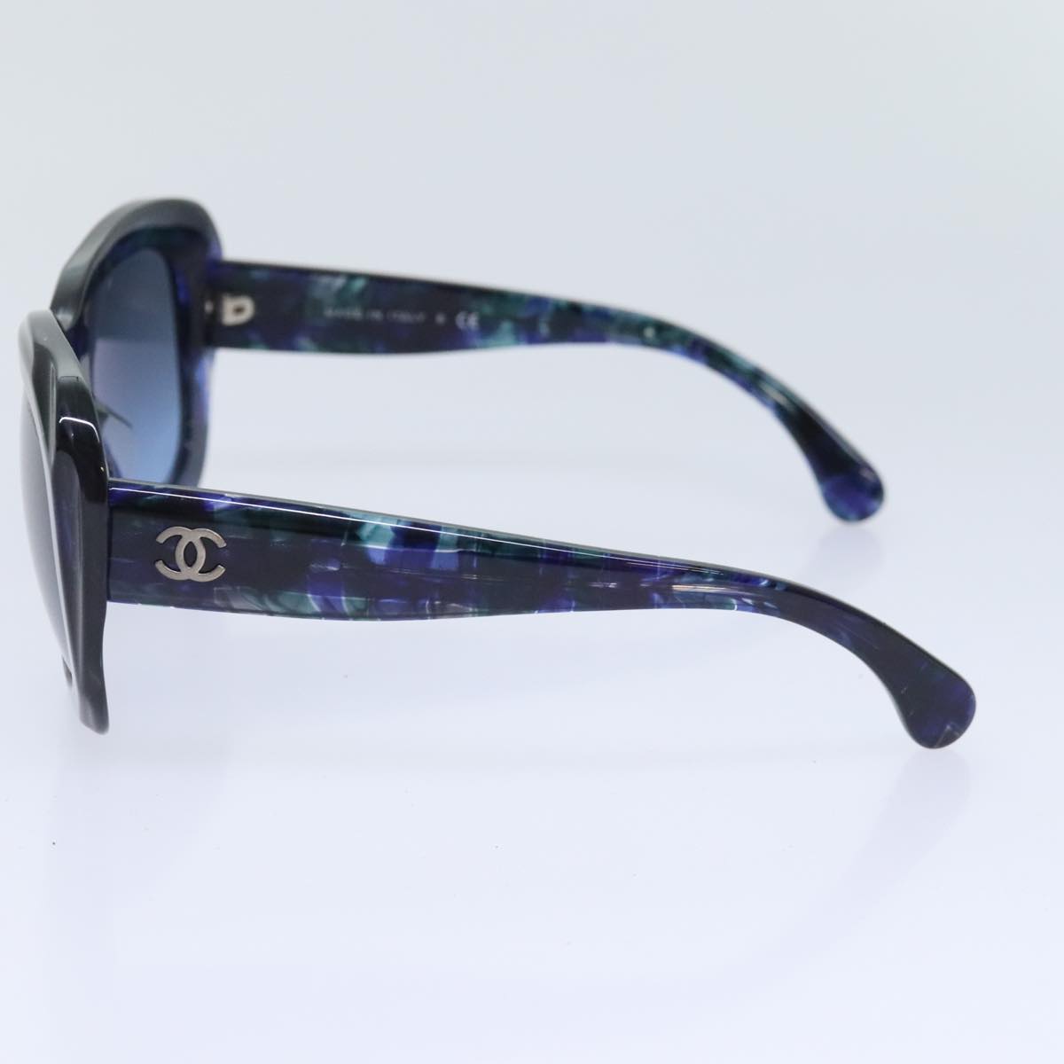 CHANEL Sunglasses plastic Navy Blue CC Auth 93459