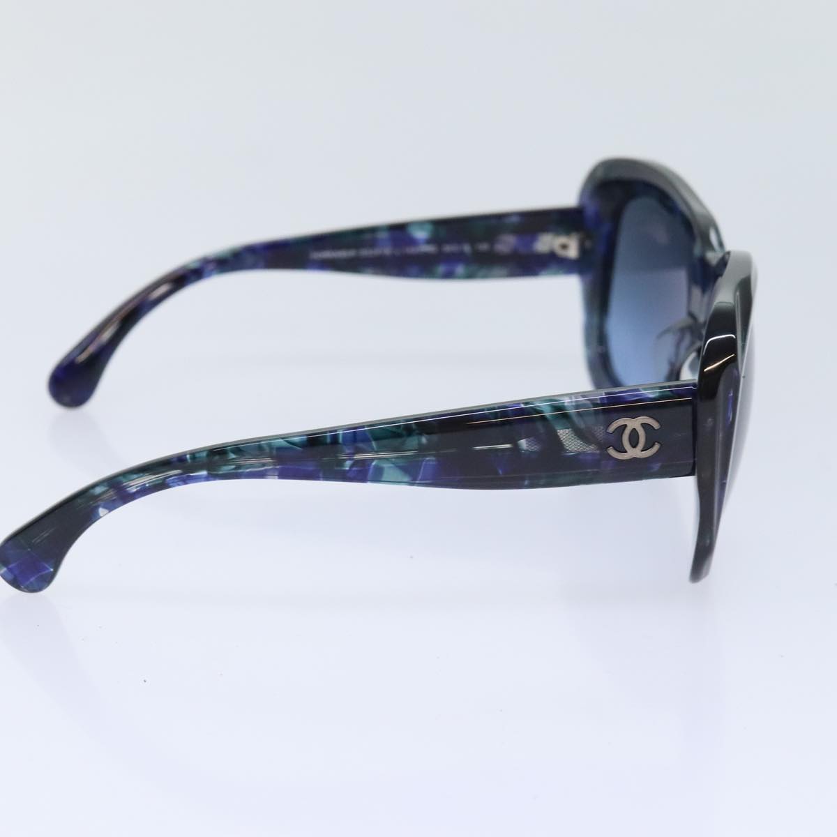 CHANEL Sunglasses plastic Navy Blue CC Auth 93459