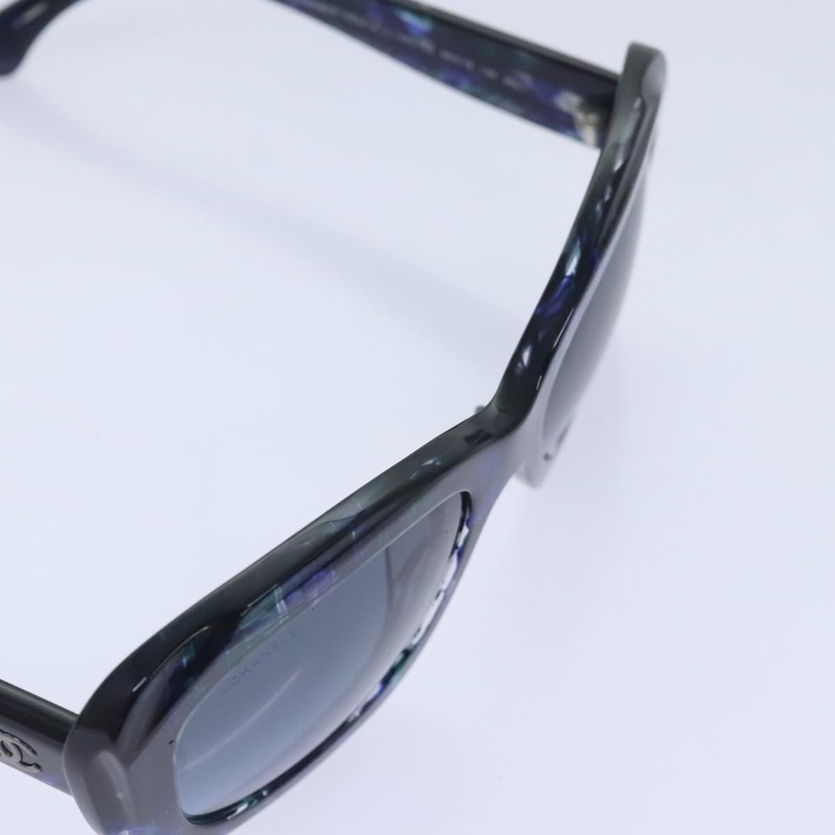 CHANEL Sunglasses plastic Navy Blue CC Auth 93459