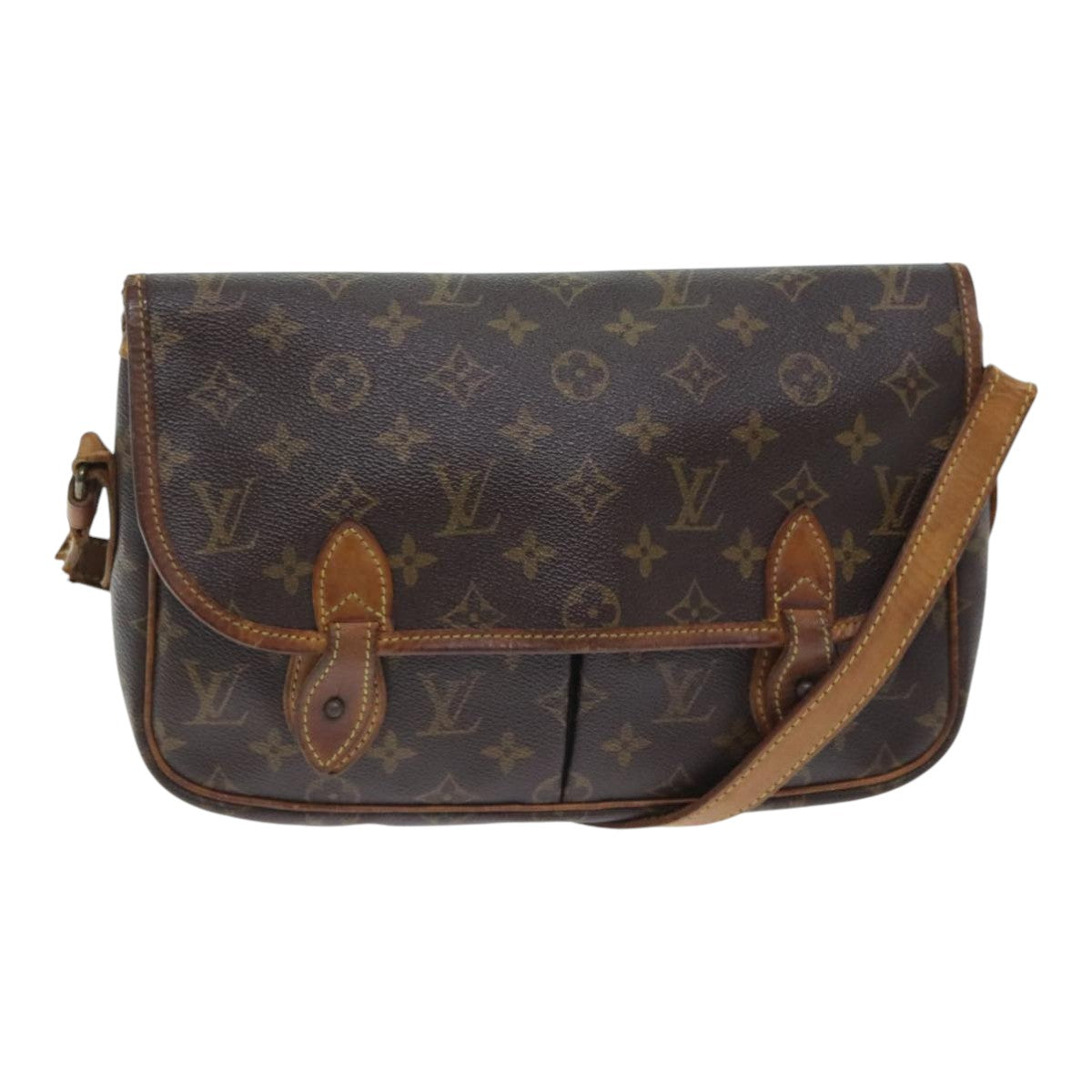 LOUIS VUITTON Monogram Gibeciere MM Shoulder Bag M42247 LV Auth 93467