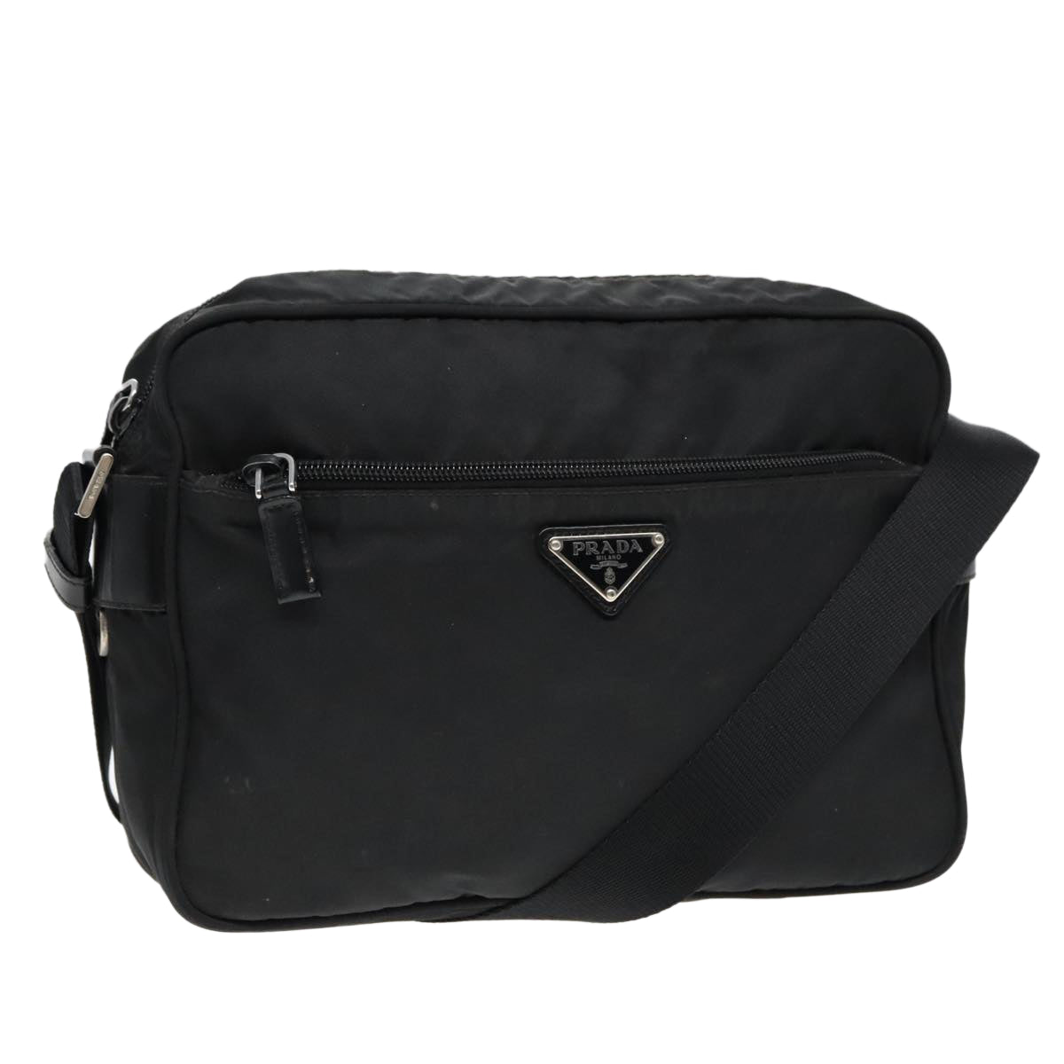 PRADA Shoulder Bag Nylon Black Auth 93475