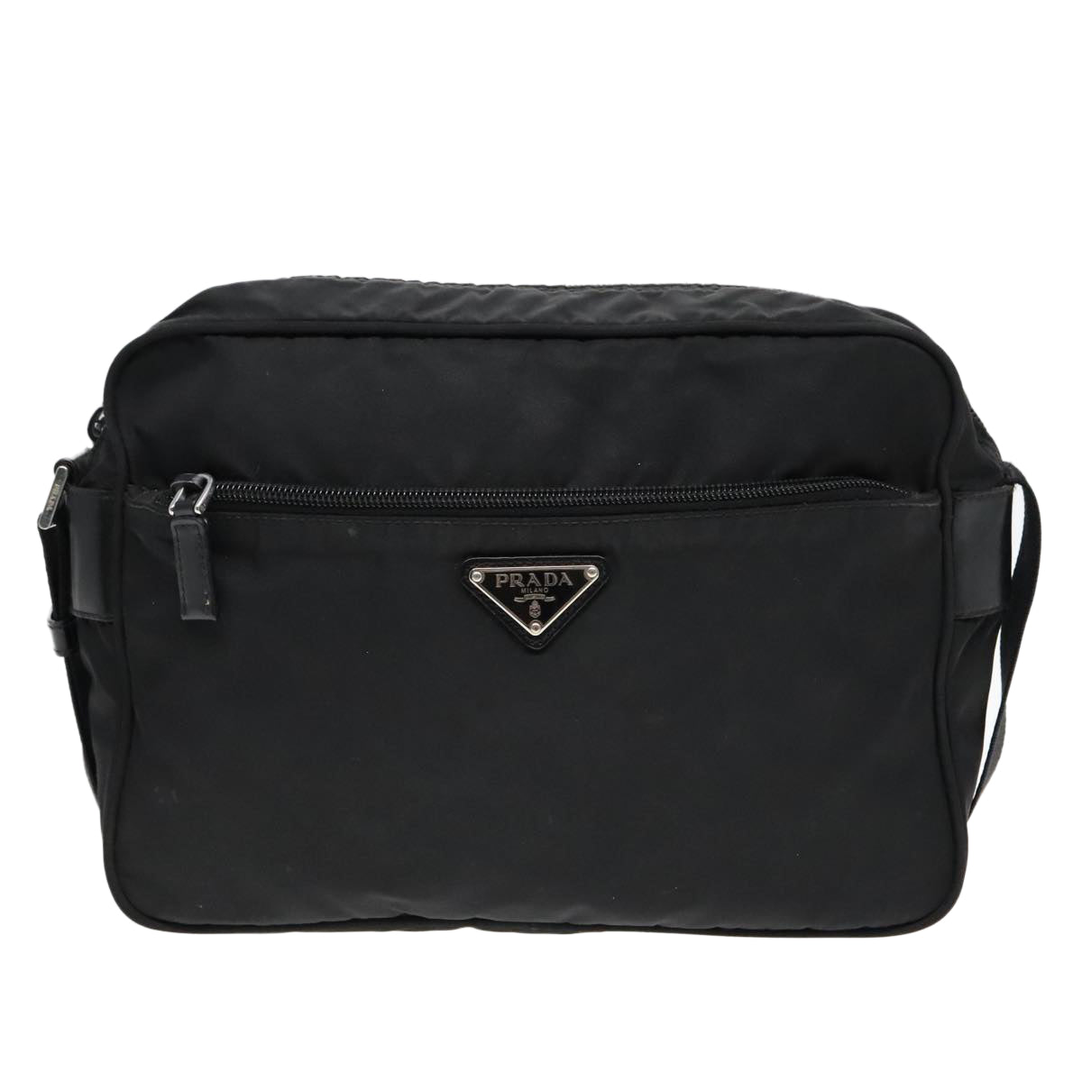 PRADA Shoulder Bag Nylon Black Auth 93475