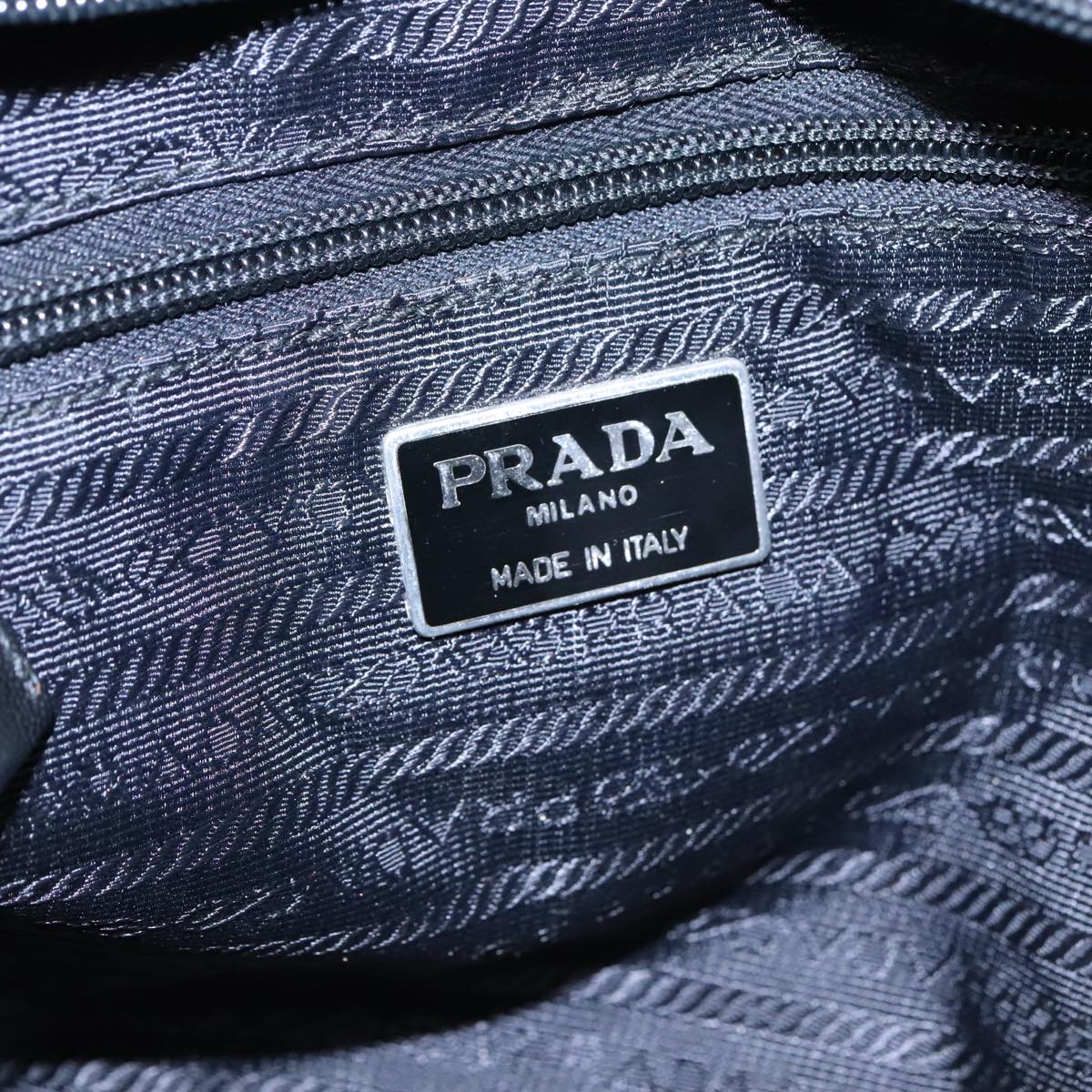 PRADA Hand Bag Nylon Black Auth 93485