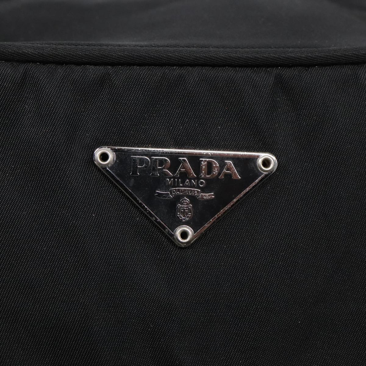 PRADA Hand Bag Nylon Black Auth 93487