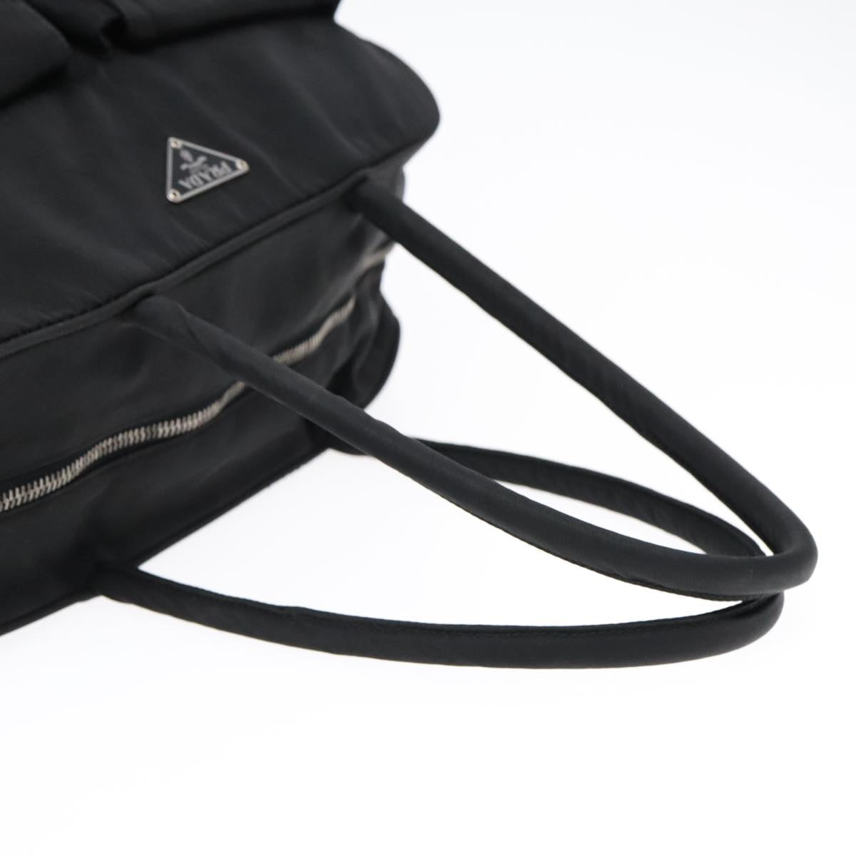 PRADA Hand Bag Nylon Black Auth 93487