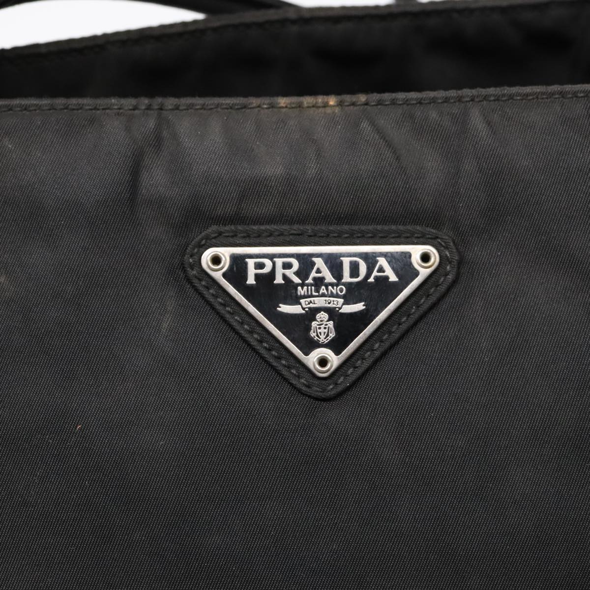 PRADA Tote Bag Nylon Black Auth 93488