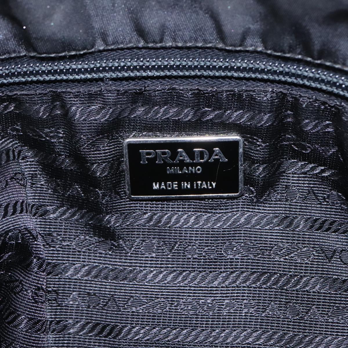 PRADA Tote Bag Nylon Black Auth 93488