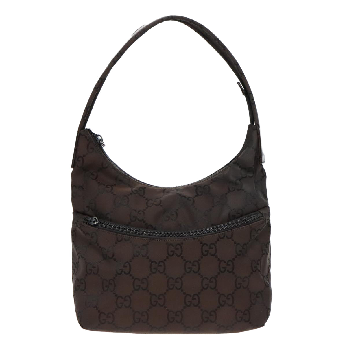 GUCCI GG Canvas Shoulder Bag Brown Silver 001 3386 Auth 93492 - 0