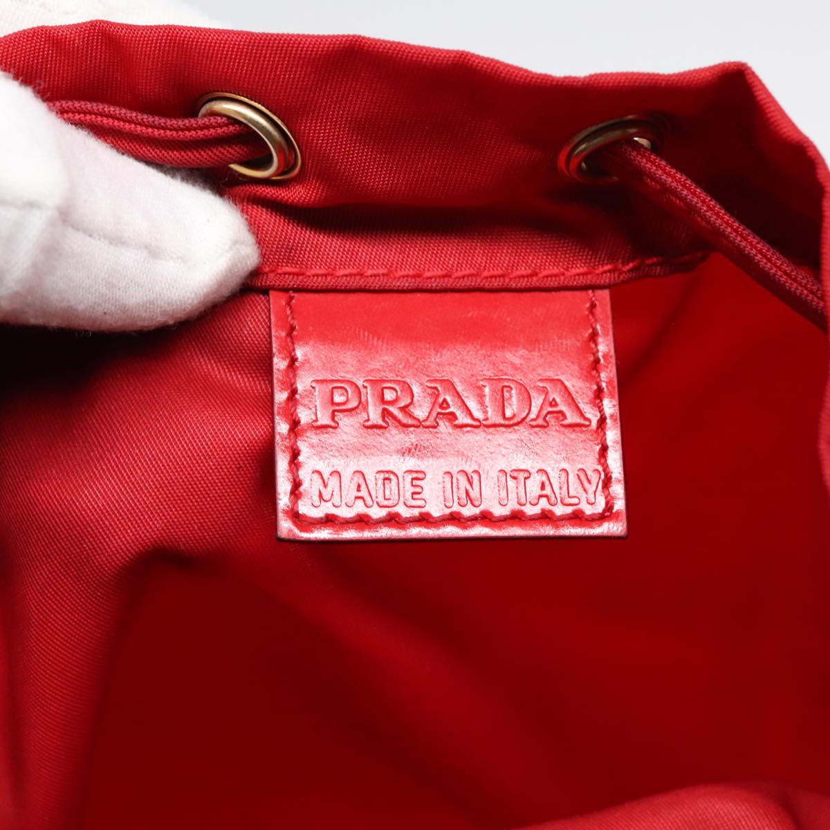 PRADA Pouch Nylon Red Auth 93502