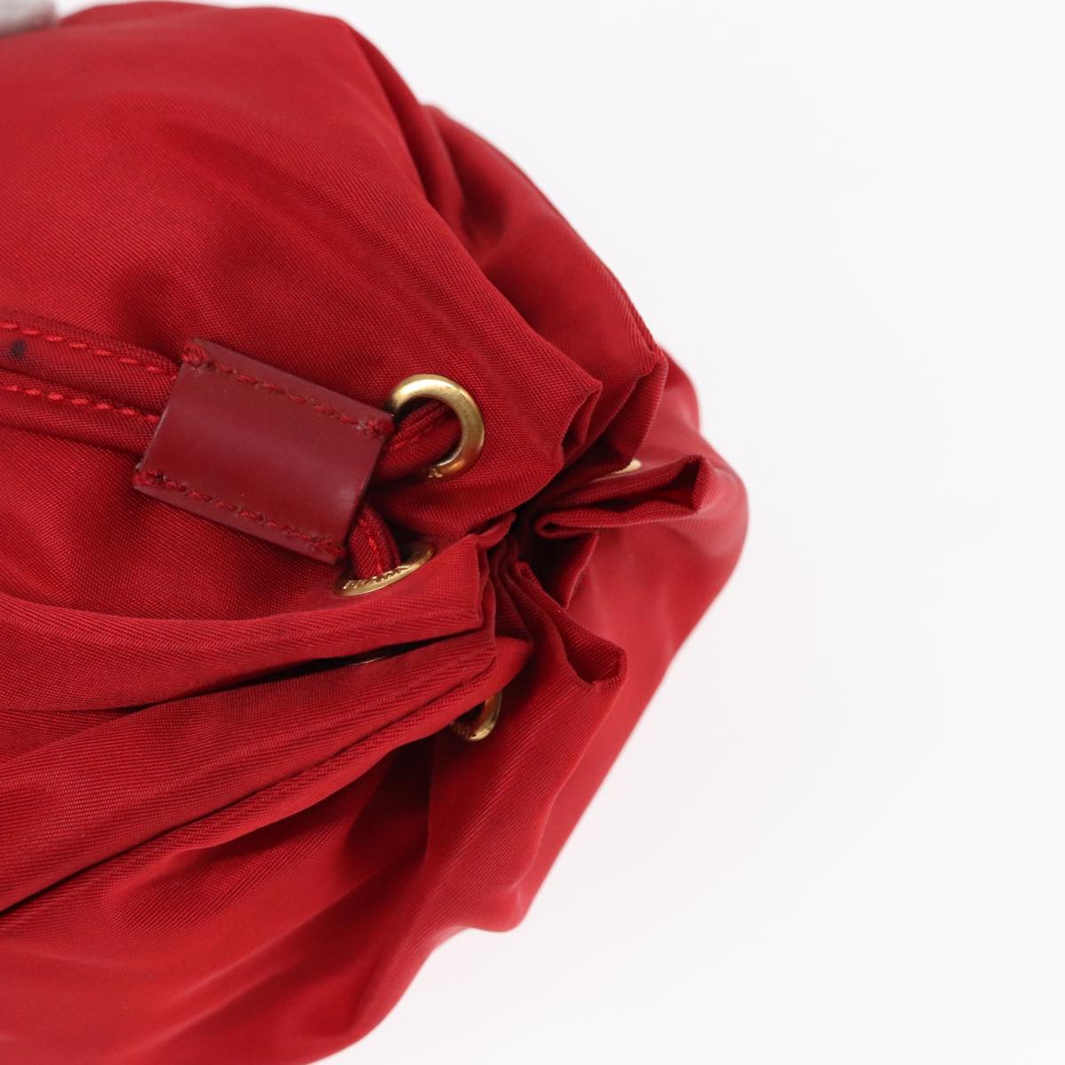 PRADA Pouch Nylon Red Auth 93502