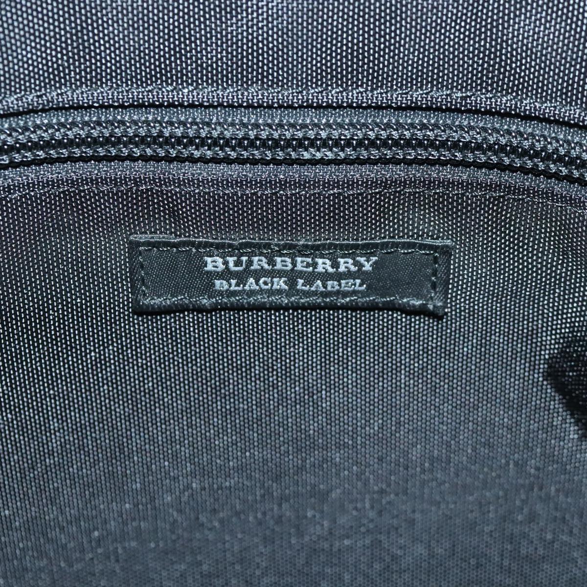 BURBERRY Nova Check Black label Shoulder Bag Nylon Black Auth 93533