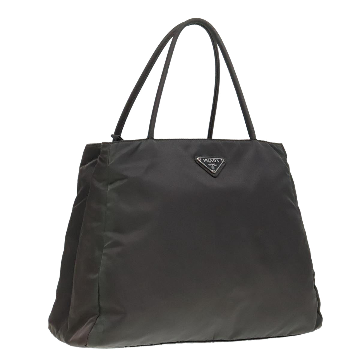 PRADA Tote Bag Nylon Gray Auth 93541