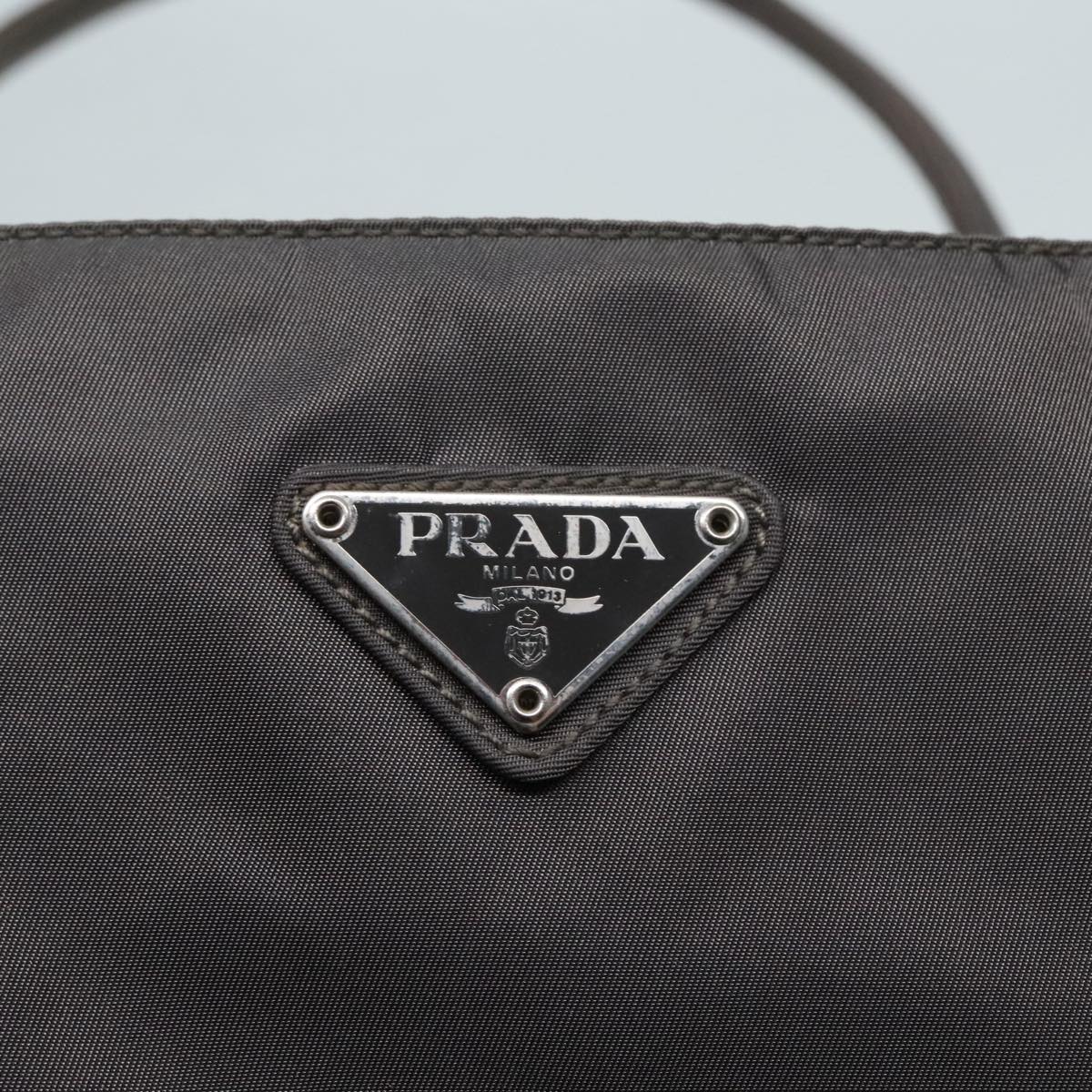 PRADA Tote Bag Nylon Gray Auth 93541