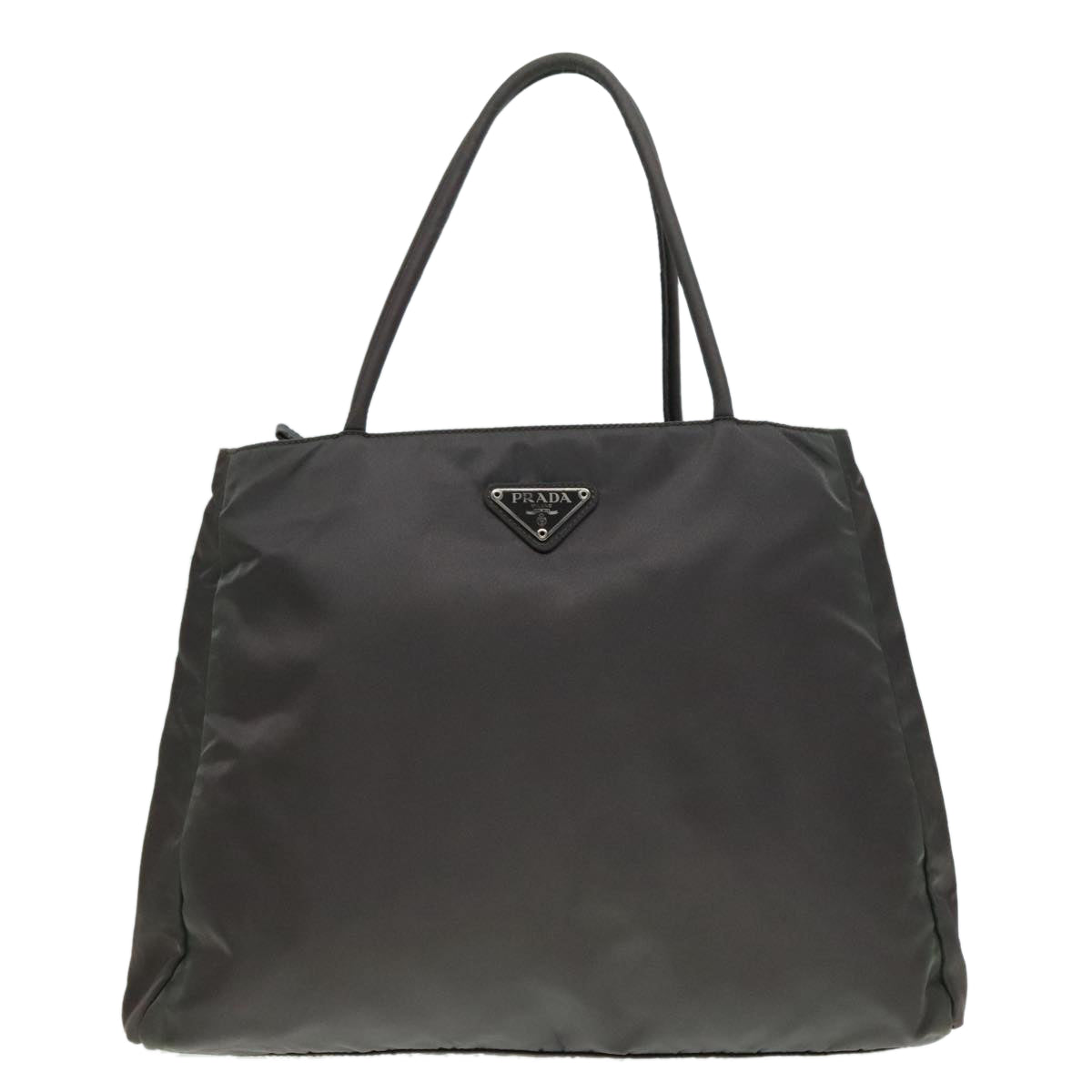 PRADA Tote Bag Nylon Gray Auth 93541