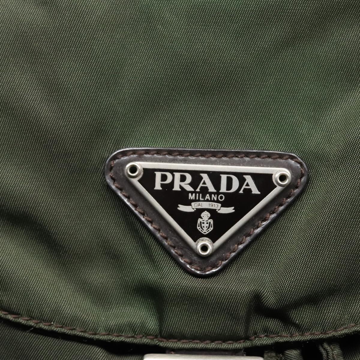 PRADA Backpack Nylon Green Auth 93542