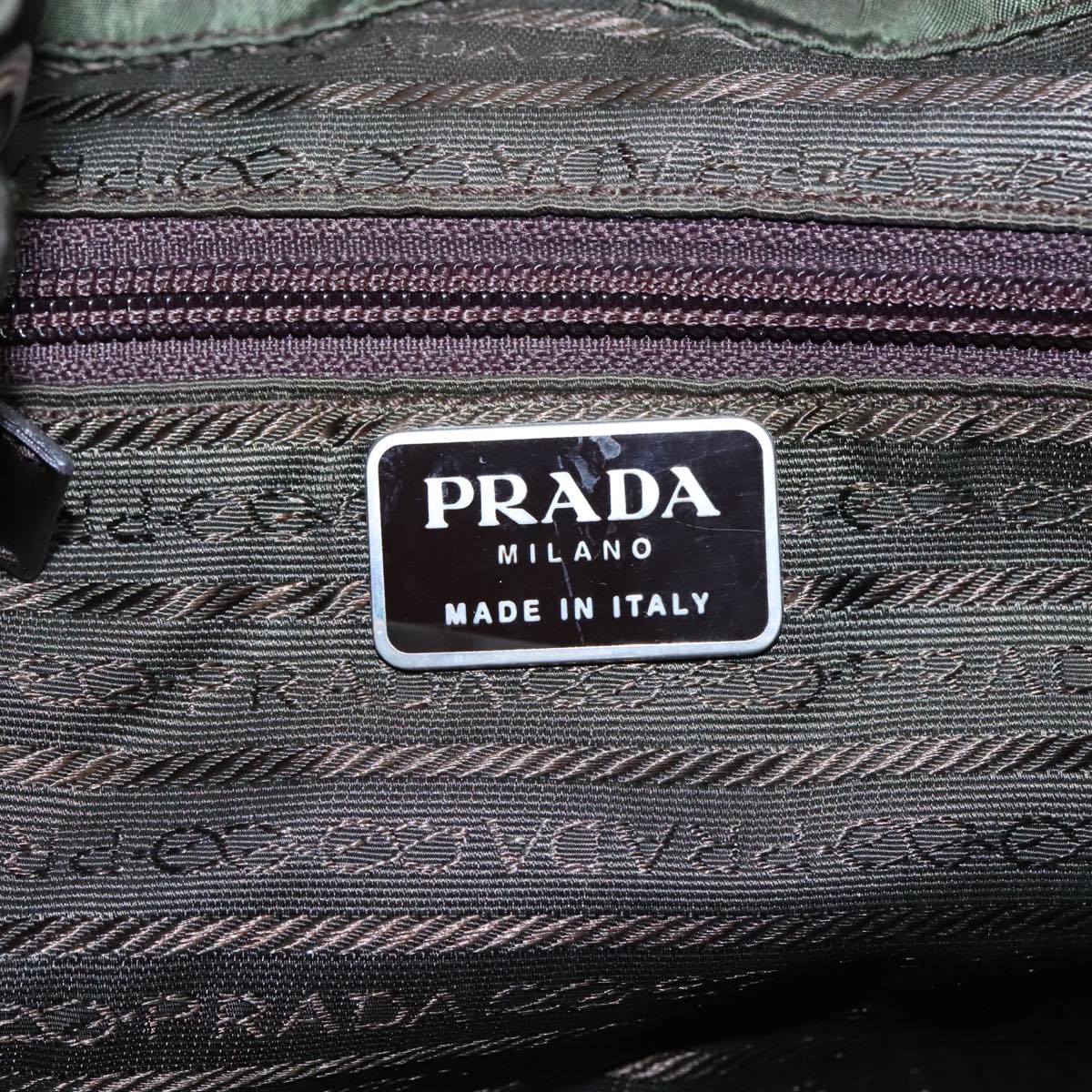 PRADA Backpack Nylon Green Auth 93542