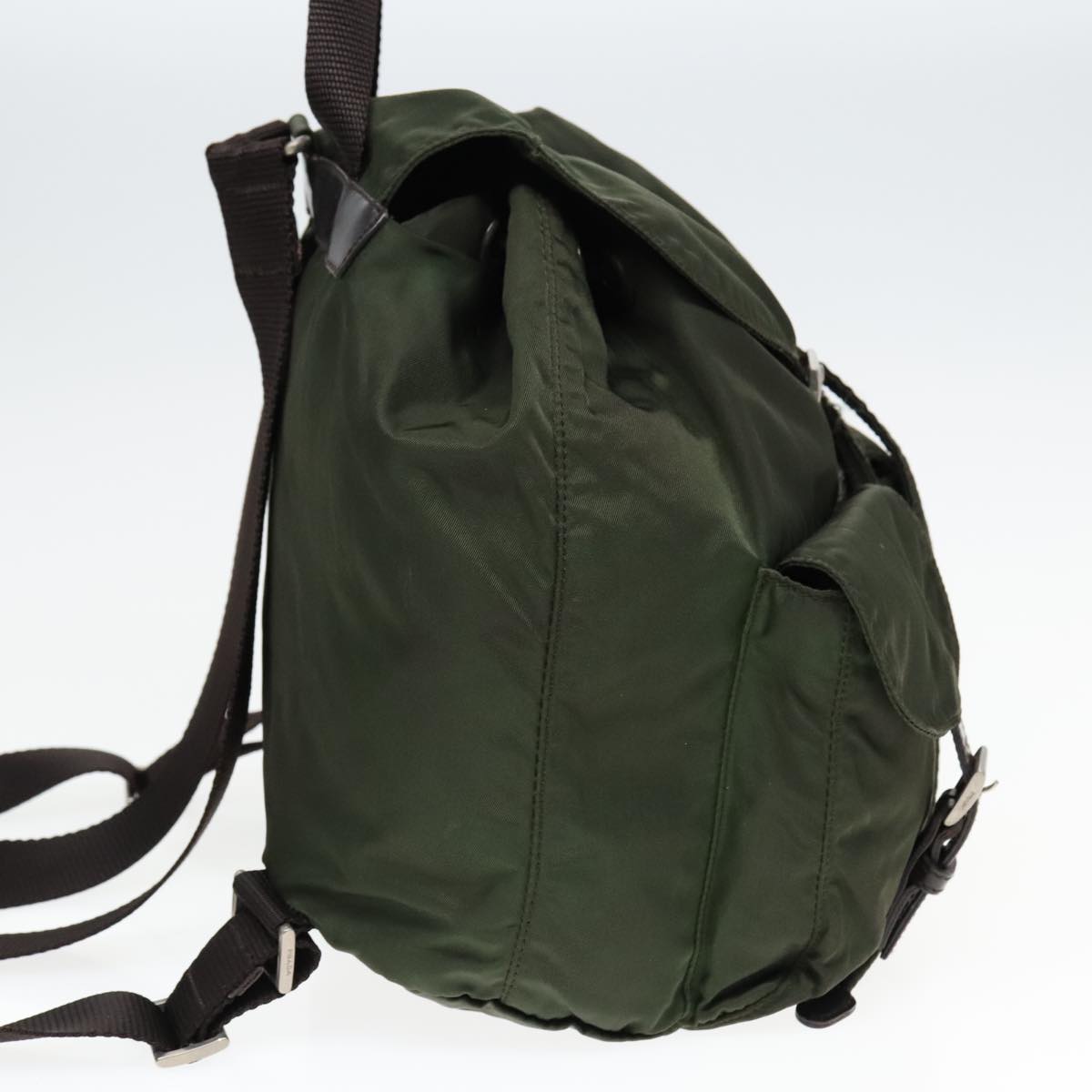 PRADA Backpack Nylon Green Auth 93542