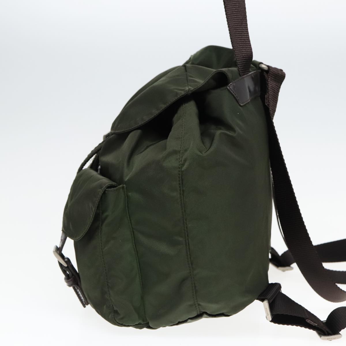 PRADA Backpack Nylon Green Auth 93542