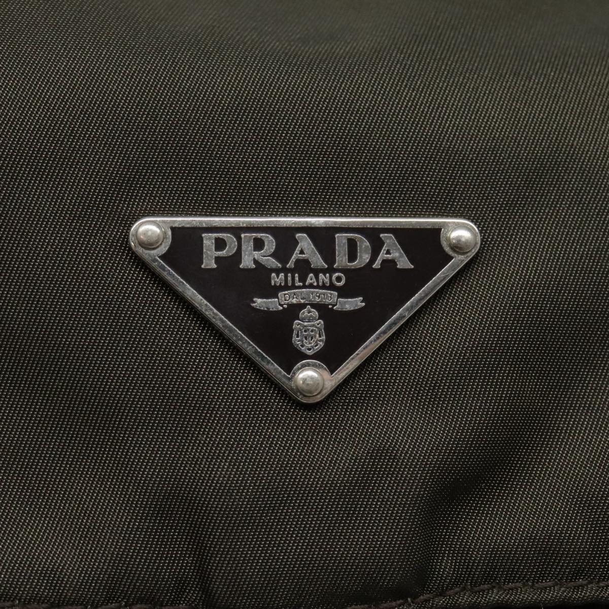 PRADA Shoulder Bag Nylon Brown Auth 93547