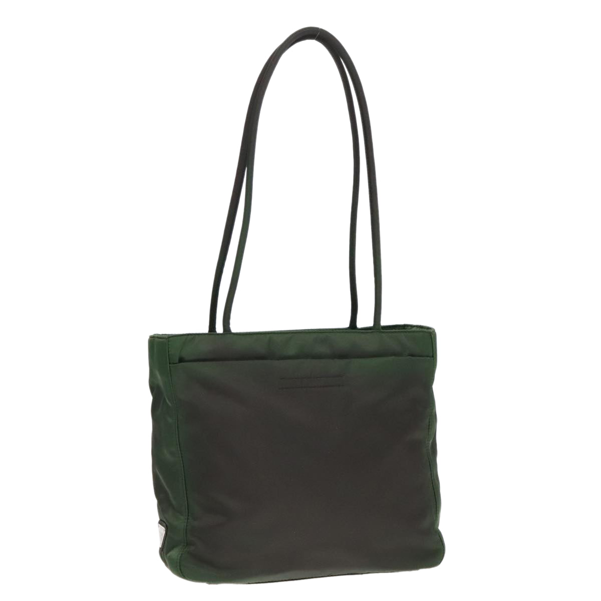 PRADA Hand Bag Nylon Green Auth 93548