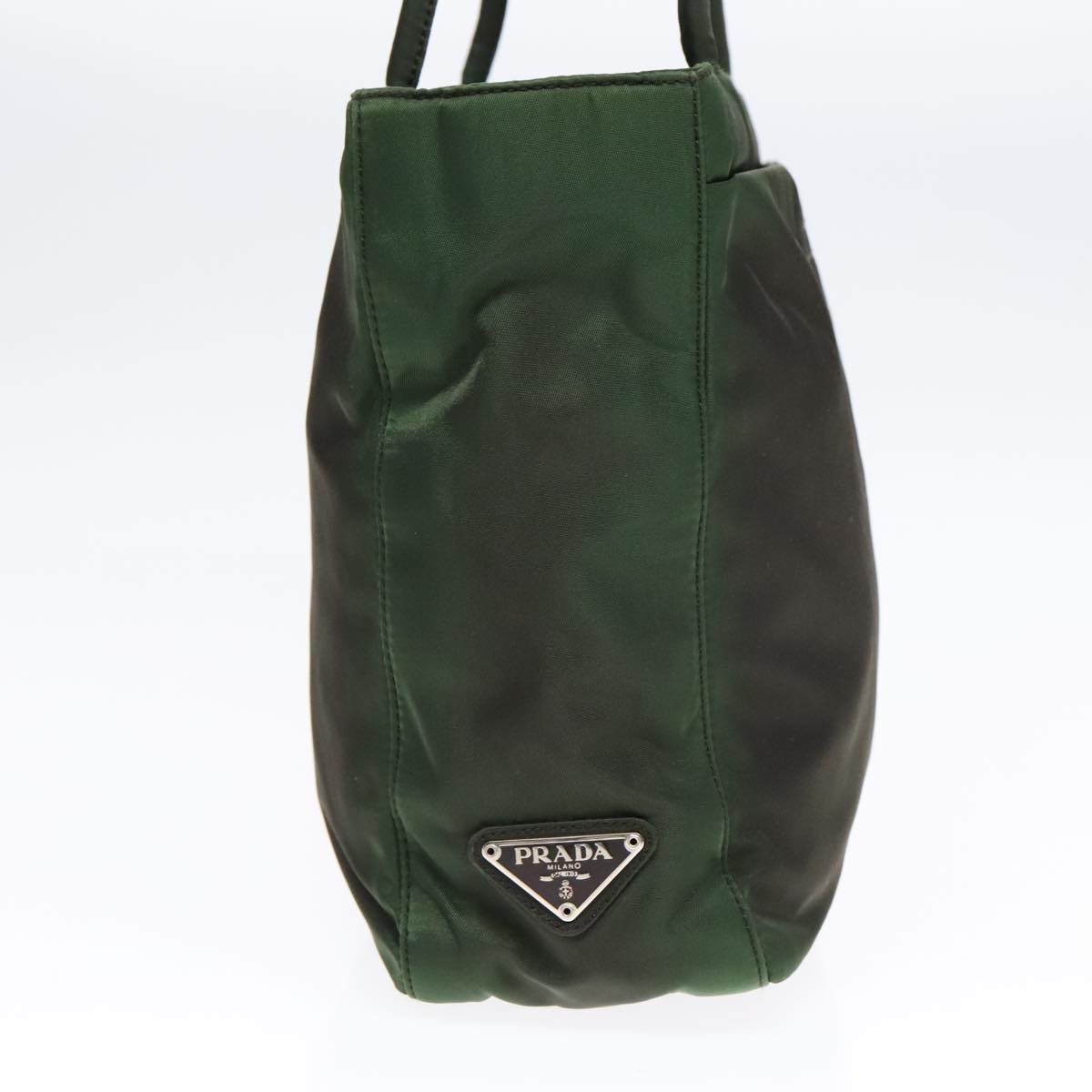 PRADA Hand Bag Nylon Green Auth 93548