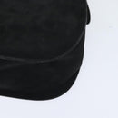 Salvatore Ferragamo Gancini Hand Bag Suede 2way Black Gold Auth 93549-9