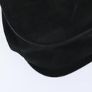 Salvatore Ferragamo Gancini Hand Bag Suede 2way Black Gold Auth 93549-14