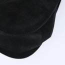 Salvatore Ferragamo Gancini Hand Bag Suede 2way Black Gold Auth 93549-15