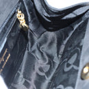 Salvatore Ferragamo Gancini Hand Bag Suede 2way Black Gold Auth 93549-17