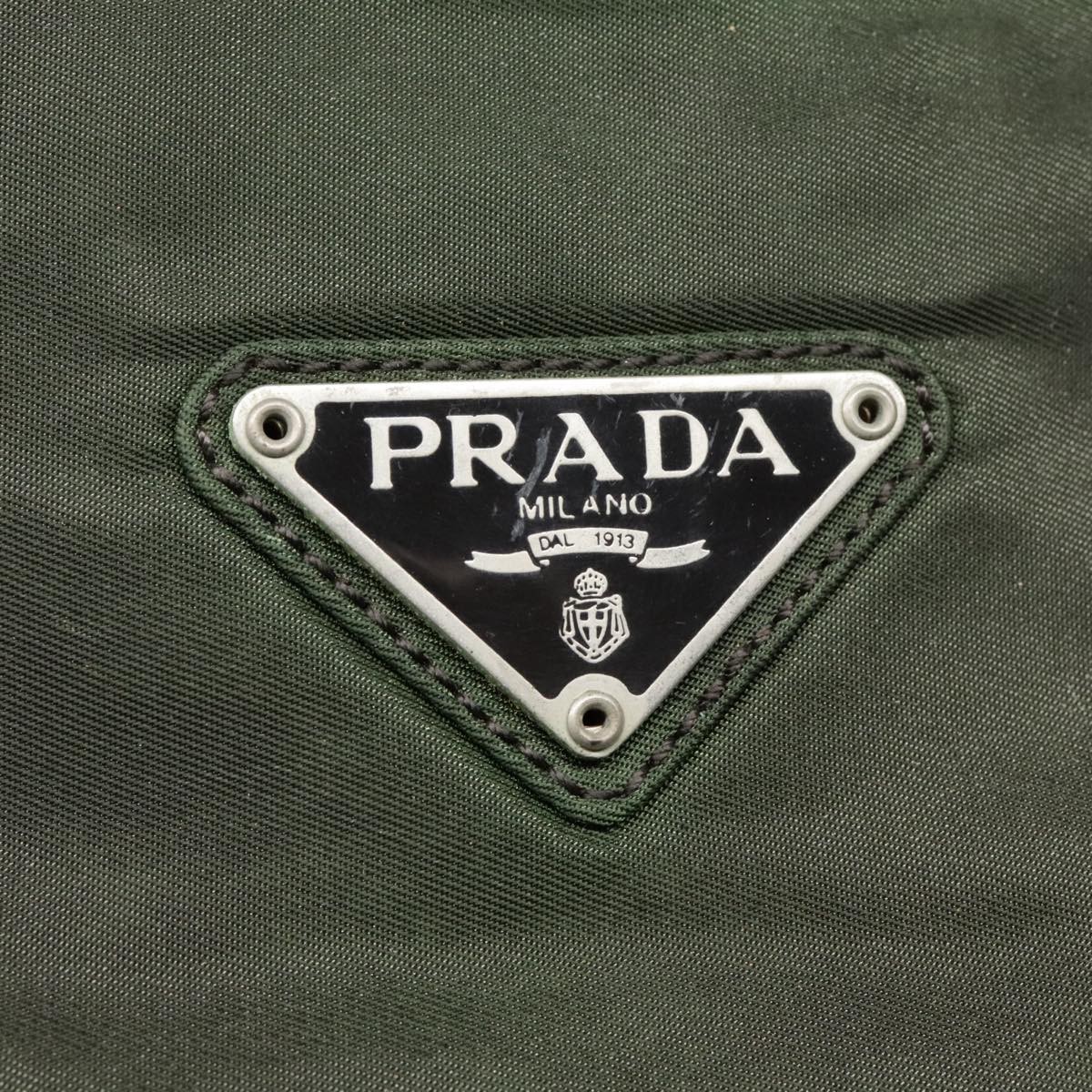 PRADA Tote Bag Nylon Green Auth 93550