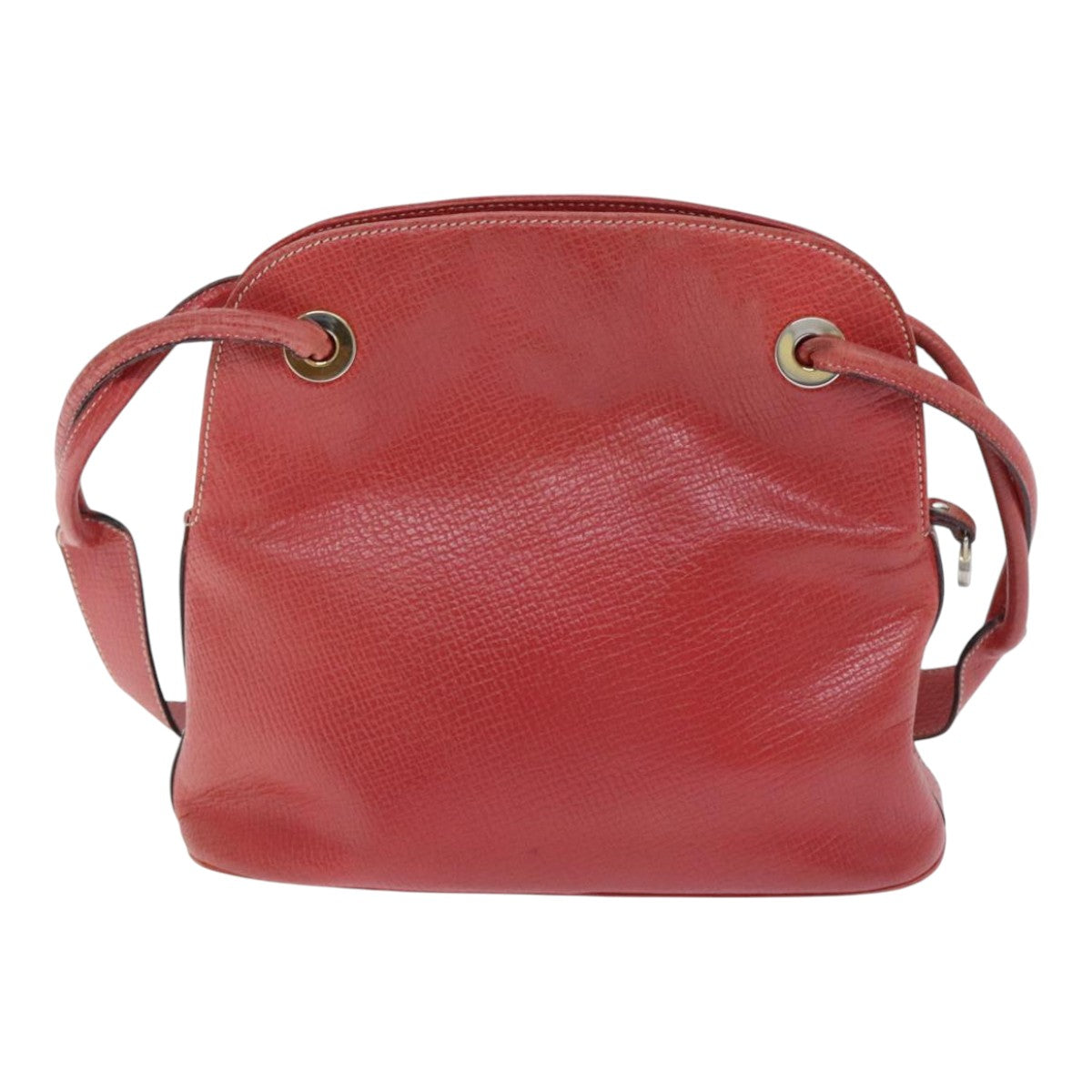 LOEWE Shoulder Bag Leather Red Gold Auth 93551 - 0