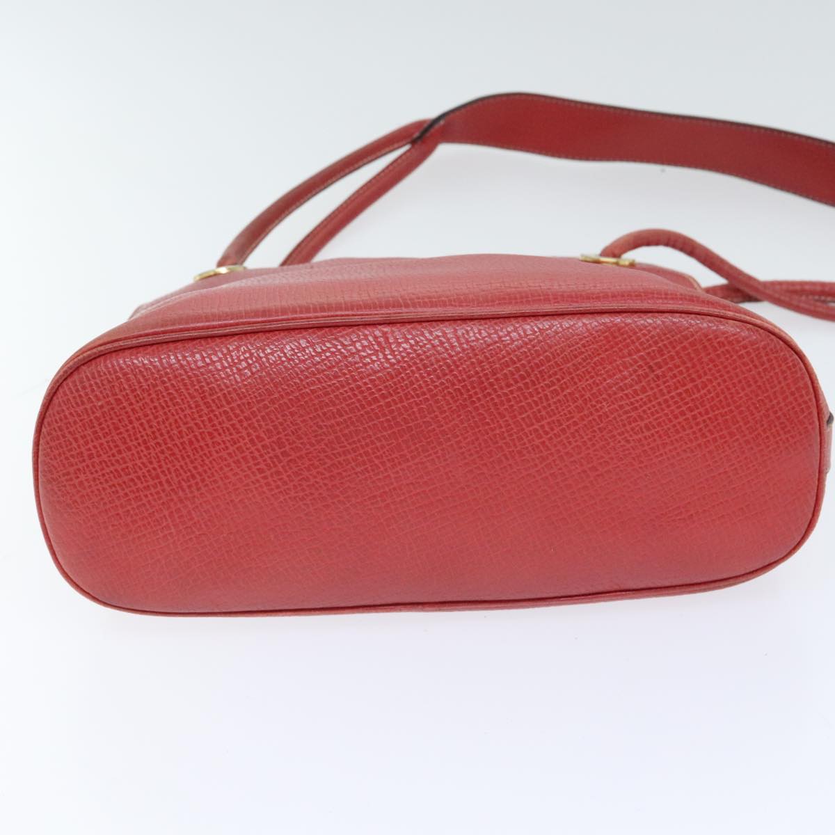 LOEWE Shoulder Bag Leather Red Gold Auth 93551