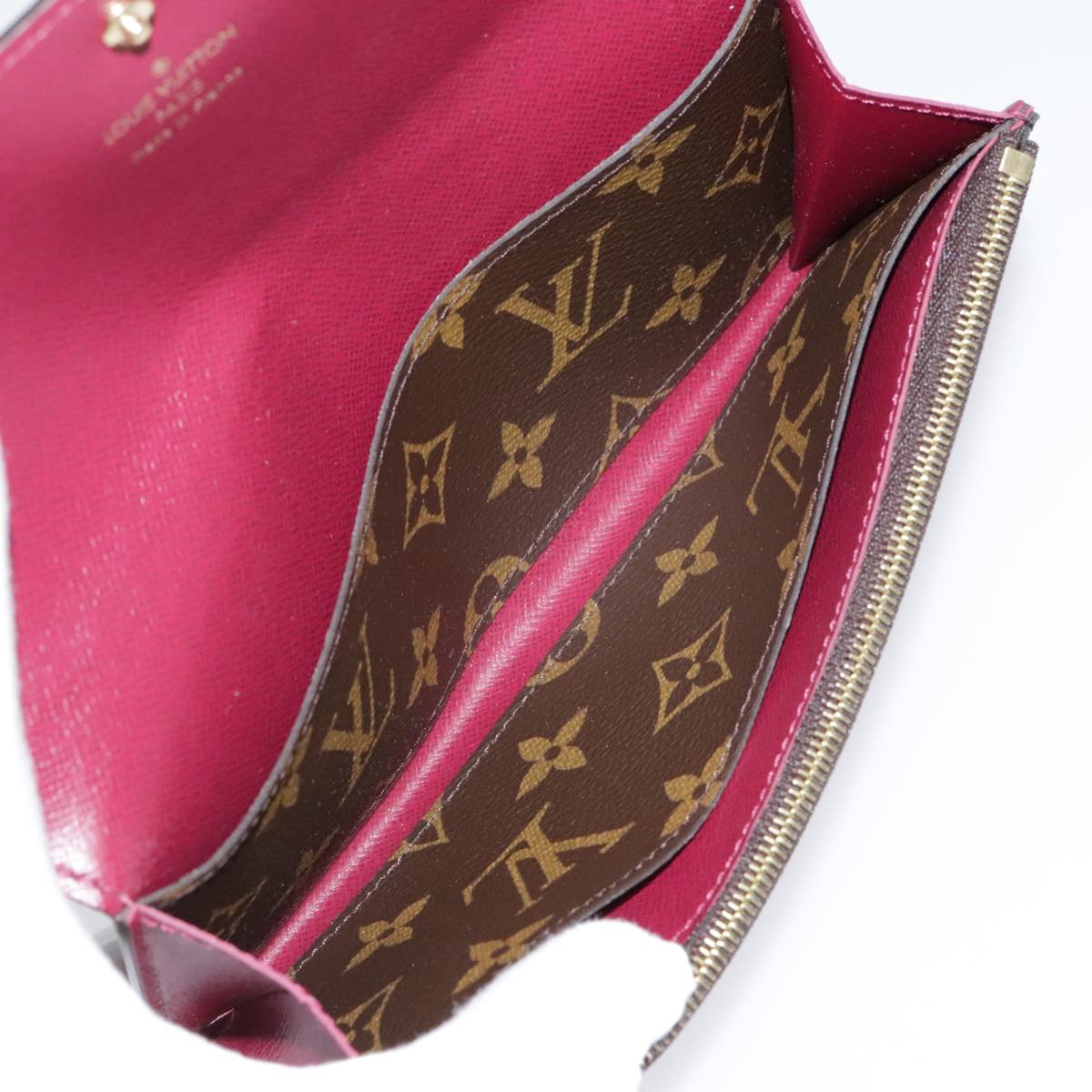 LOUIS VUITTON Monogram Portefeuille Emilie Wallet Pink M60697 LV Auth 93568